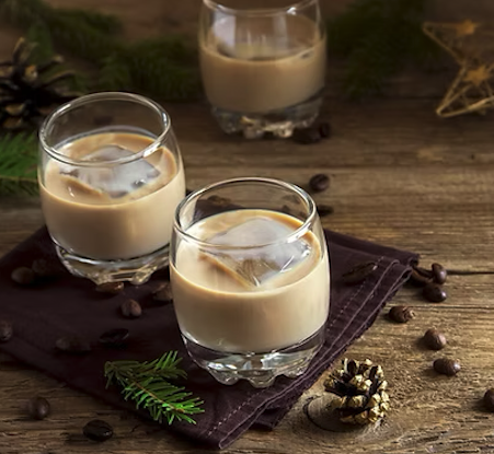 Iced creamy cocktails on rustic wooden table. Cocktails, Cocktail Servers, CocktailSevers.com